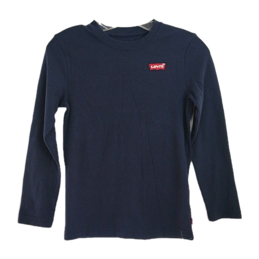 Levi's Long-Sleeve T-Shirt‎ Youth Boys' M (10/12) Navy Blue Crew Neck Pullover